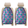 Purple Zig Zag Pineapple Pattern Print Car Seat Organizers