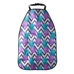 Purple Zig Zag Pineapple Pattern Print Car Seat Organizers
