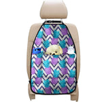 Purple Zig Zag Pineapple Pattern Print Car Seat Organizers