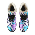 Purple Zig Zag Pineapple Pattern Print Comfy Boots GearFrost