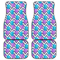 Purple Zig Zag Pineapple Pattern Print Front and Back Car Floor Mats