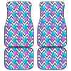 Purple Zig Zag Pineapple Pattern Print Front and Back Car Floor Mats