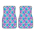 Purple Zig Zag Pineapple Pattern Print Front Car Floor Mats