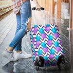 Purple Zig Zag Pineapple Pattern Print Luggage Cover GearFrost