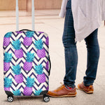 Purple Zig Zag Pineapple Pattern Print Luggage Cover GearFrost