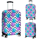 Purple Zig Zag Pineapple Pattern Print Luggage Cover GearFrost