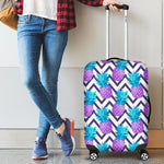 Purple Zig Zag Pineapple Pattern Print Luggage Cover GearFrost