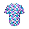 Purple Zig Zag Pineapple Pattern Print Men's Baseball Jersey