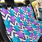 Purple Zig Zag Pineapple Pattern Print Pet Car Back Seat Cover