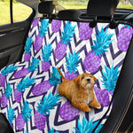 Purple Zig Zag Pineapple Pattern Print Pet Car Back Seat Cover