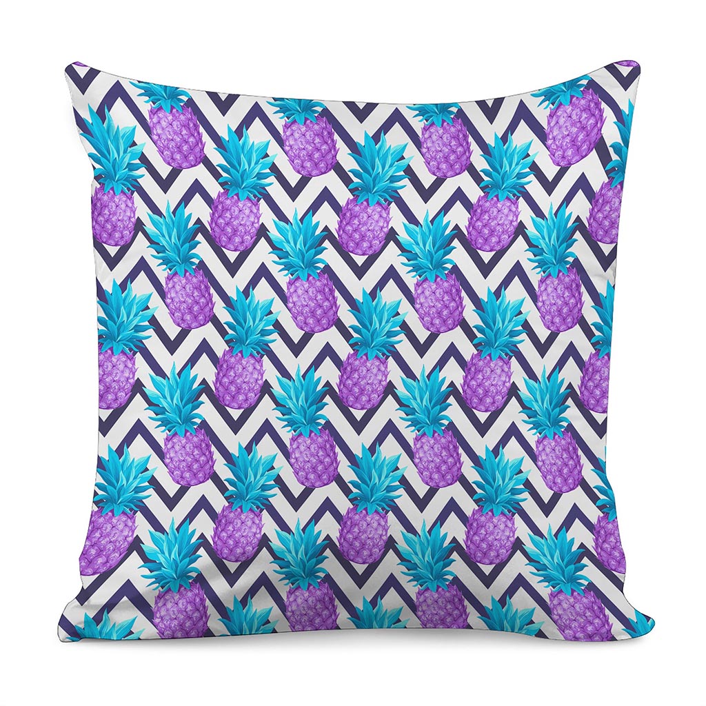Purple Zig Zag Pineapple Pattern Print Pillow Cover