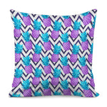 Purple Zig Zag Pineapple Pattern Print Pillow Cover