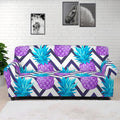 Purple Zig Zag Pineapple Pattern Print Sofa Cover