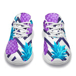 Purple Zig Zag Pineapple Pattern Print Sport Shoes GearFrost