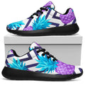 Purple Zig Zag Pineapple Pattern Print Walking Shoes