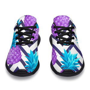 Purple Zig Zag Pineapple Pattern Print Sport Shoes GearFrost