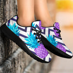 Purple Zig Zag Pineapple Pattern Print Sport Shoes GearFrost