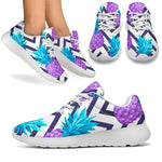 Purple Zig Zag Pineapple Pattern Print Sport Shoes GearFrost