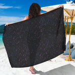 Purple Zodiac Stars Pattern Print Beach Sarong Wrap