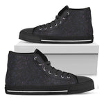 Purple Zodiac Stars Pattern Print Black High Top Shoes
