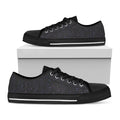 Purple Zodiac Stars Pattern Print Black Low Top Sneakers