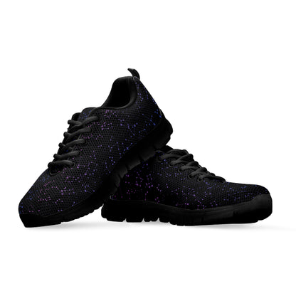 Purple Zodiac Stars Pattern Print Black Sneakers