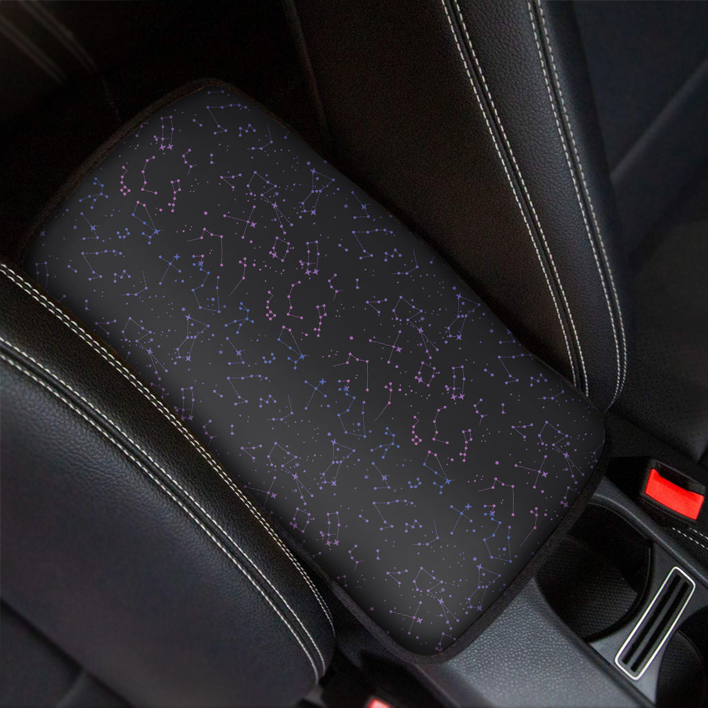 Purple Zodiac Stars Pattern Print Car Center Console Cover