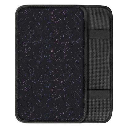 Purple Zodiac Stars Pattern Print Car Center Console Cover