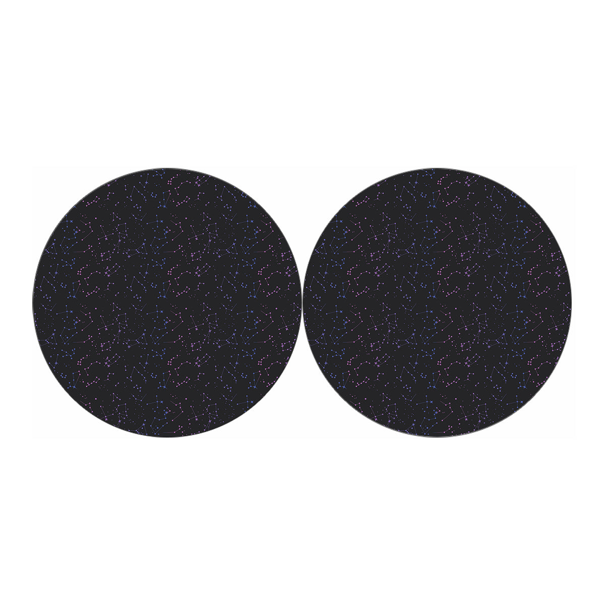 Purple Zodiac Stars Pattern Print Car Coasters