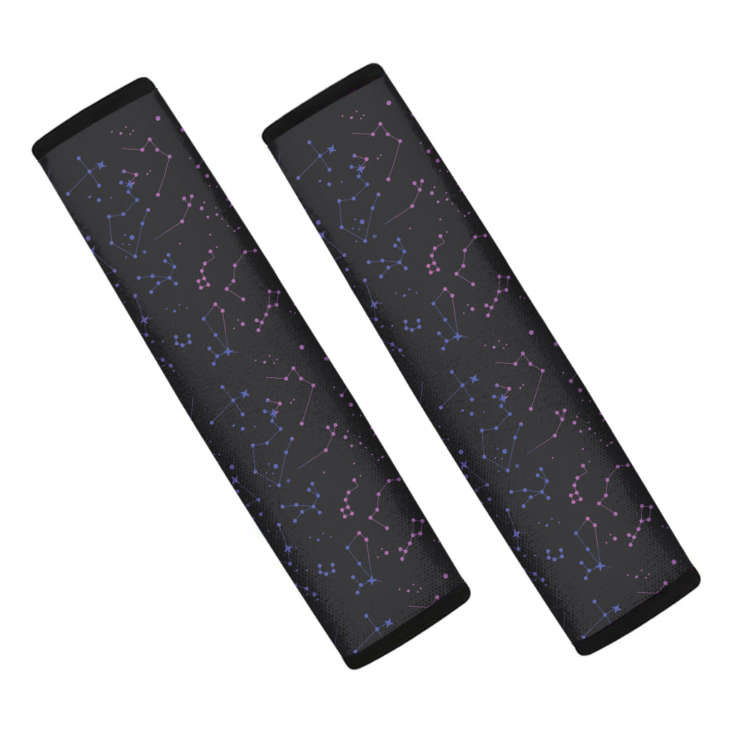 Purple Zodiac Stars Pattern Print Car Seat Belt Covers