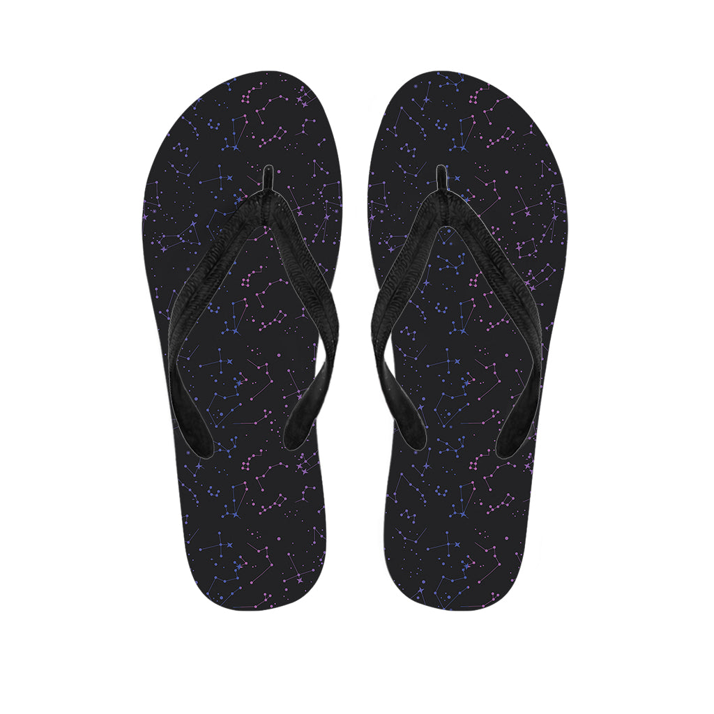 Purple Zodiac Stars Pattern Print Flip Flops