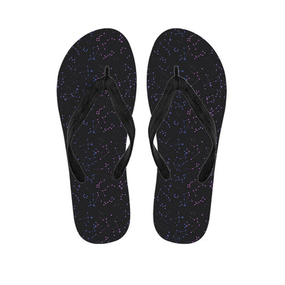 Purple Zodiac Stars Pattern Print Flip Flops