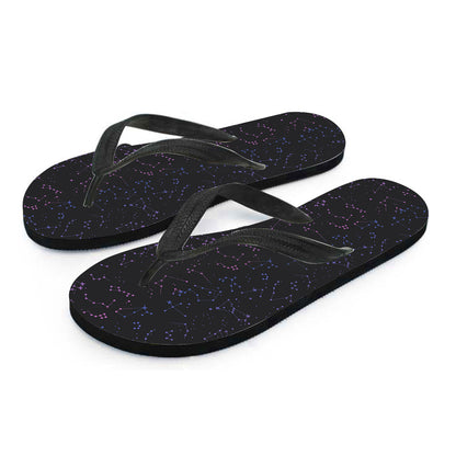 Purple Zodiac Stars Pattern Print Flip Flops