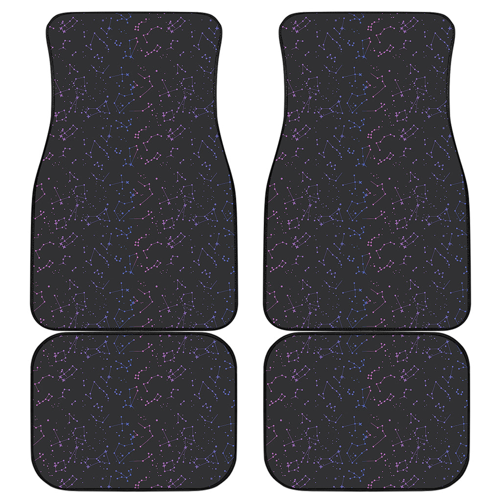 Purple Zodiac Stars Pattern Print Front and Back Car Floor Mats