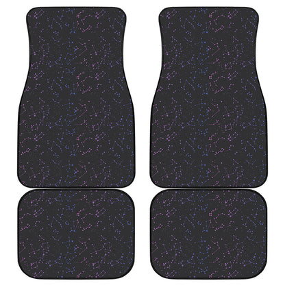 Purple Zodiac Stars Pattern Print Front and Back Car Floor Mats