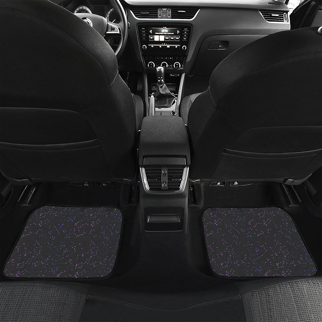 Purple Zodiac Stars Pattern Print Front and Back Car Floor Mats