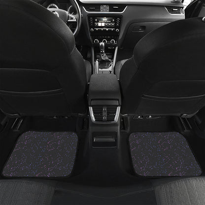 Purple Zodiac Stars Pattern Print Front and Back Car Floor Mats