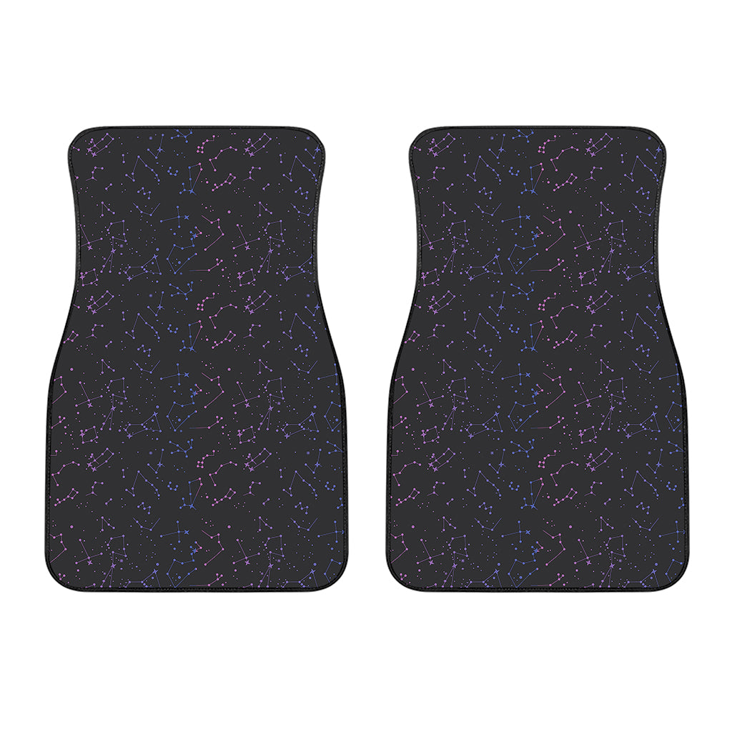 Purple Zodiac Stars Pattern Print Front Car Floor Mats