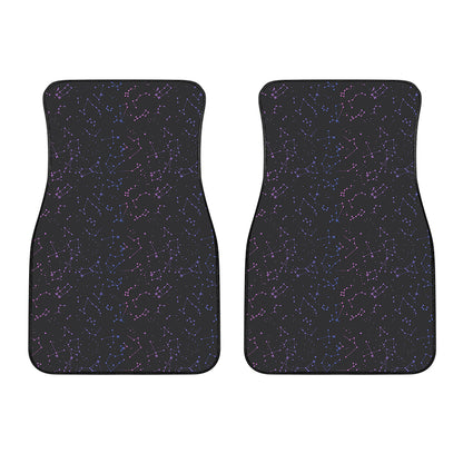 Purple Zodiac Stars Pattern Print Front Car Floor Mats