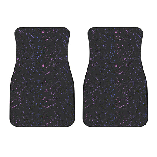 Purple Zodiac Stars Pattern Print Front Car Floor Mats