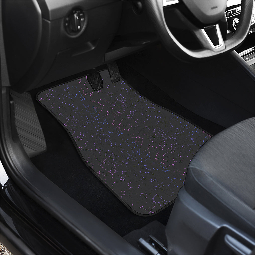 Purple Zodiac Stars Pattern Print Front Car Floor Mats
