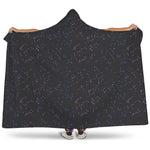 Purple Zodiac Stars Pattern Print Hooded Blanket