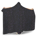 Purple Zodiac Stars Pattern Print Hooded Blanket