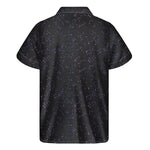 Purple Zodiac Stars Pattern Print Men's Short Sleeve Shirt