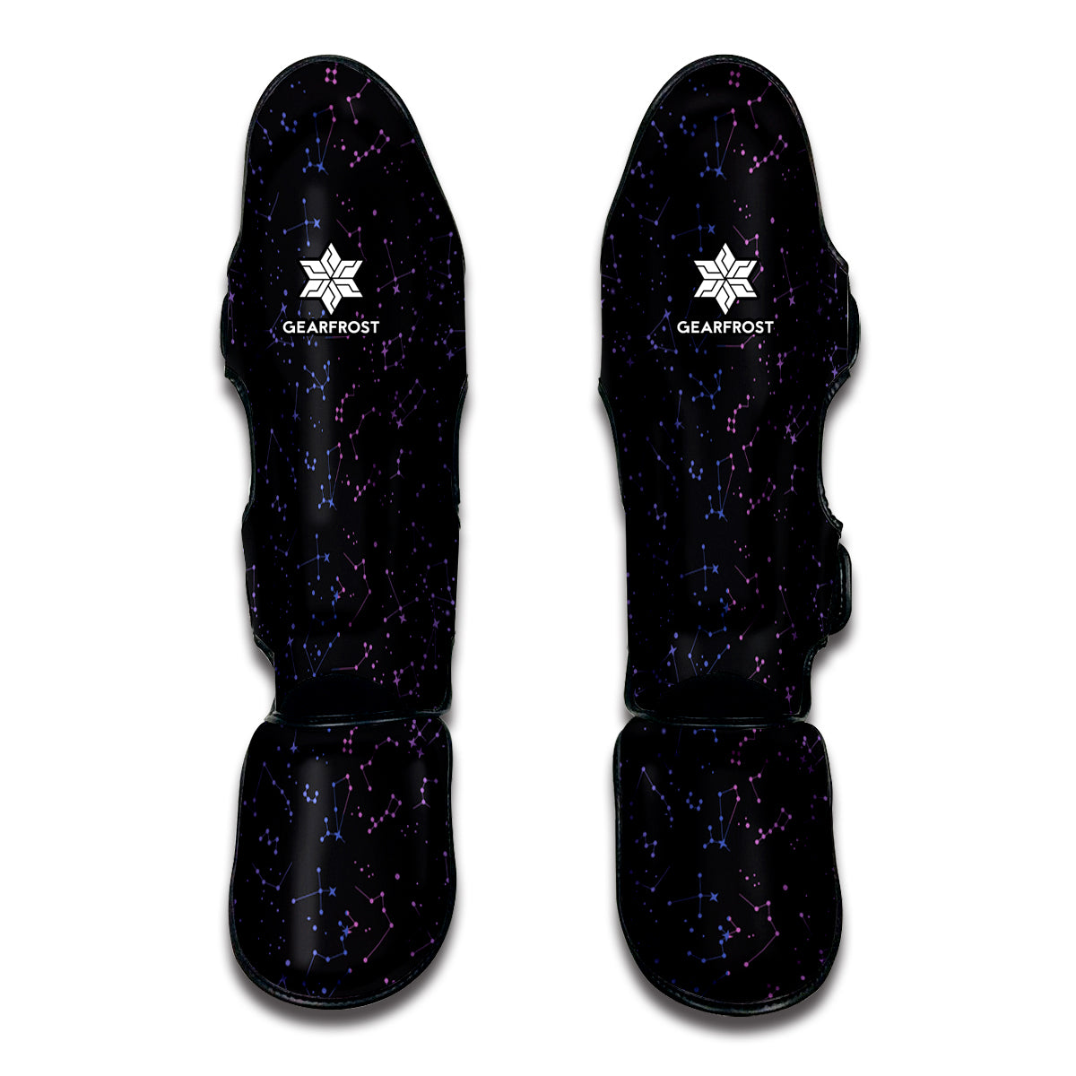 Purple Zodiac Stars Pattern Print Muay Thai Shin Guard