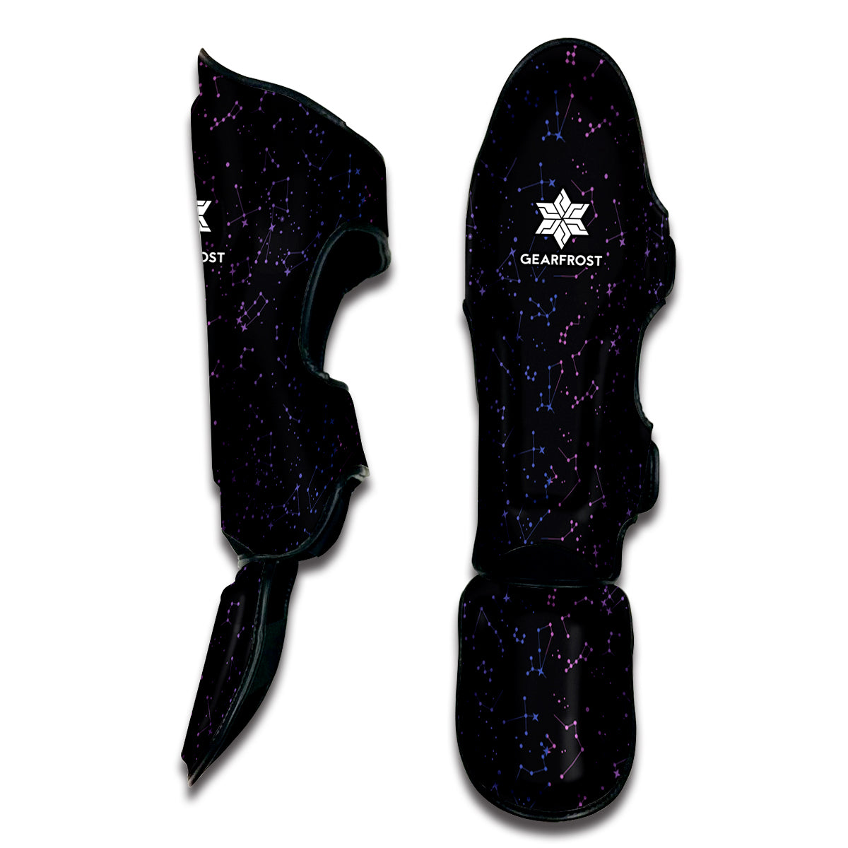 Purple Zodiac Stars Pattern Print Muay Thai Shin Guard