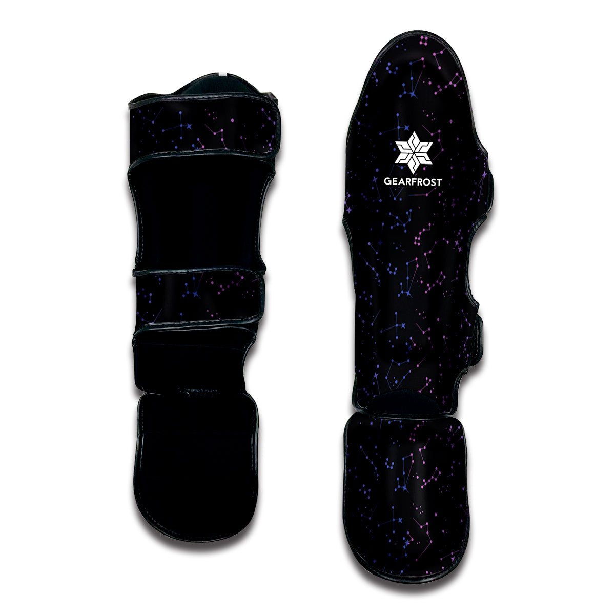 Purple Zodiac Stars Pattern Print Muay Thai Shin Guard