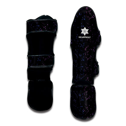 Purple Zodiac Stars Pattern Print Muay Thai Shin Guard