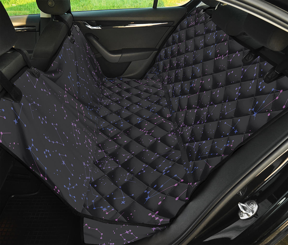 Purple Zodiac Stars Pattern Print Pet Car Back Seat Cover