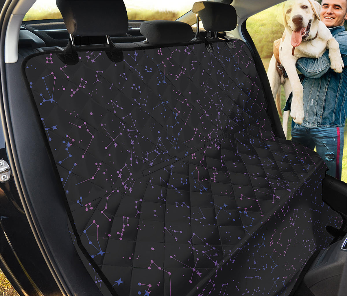 Purple Zodiac Stars Pattern Print Pet Car Back Seat Cover